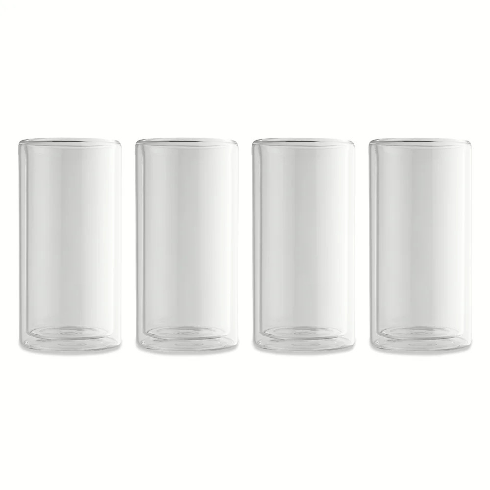 Thyme & Table 4-Piece 16oz Clear Double Wall Glass Set | Walmart (US)
