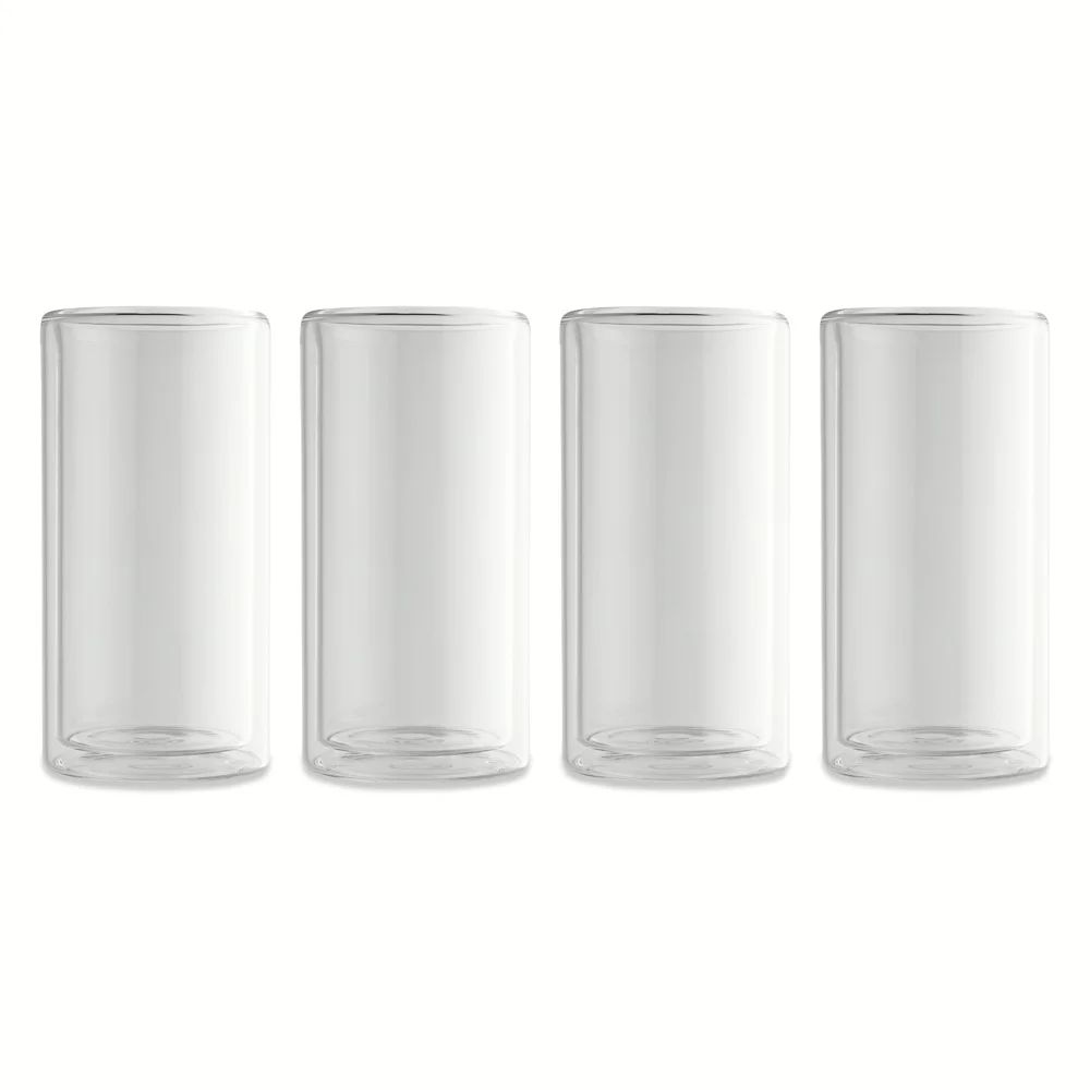 Thyme & Table 4-Piece 16oz Clear Double Wall Glass Set | Walmart (US)