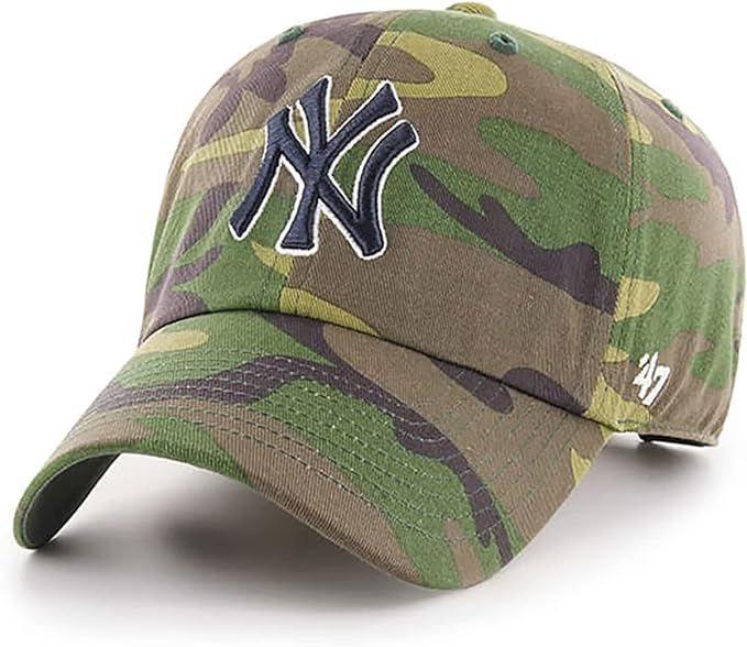 '47 New York Yankees Unwashed Camo Clean Up Slouch Fit Dad Hat | Amazon (US)