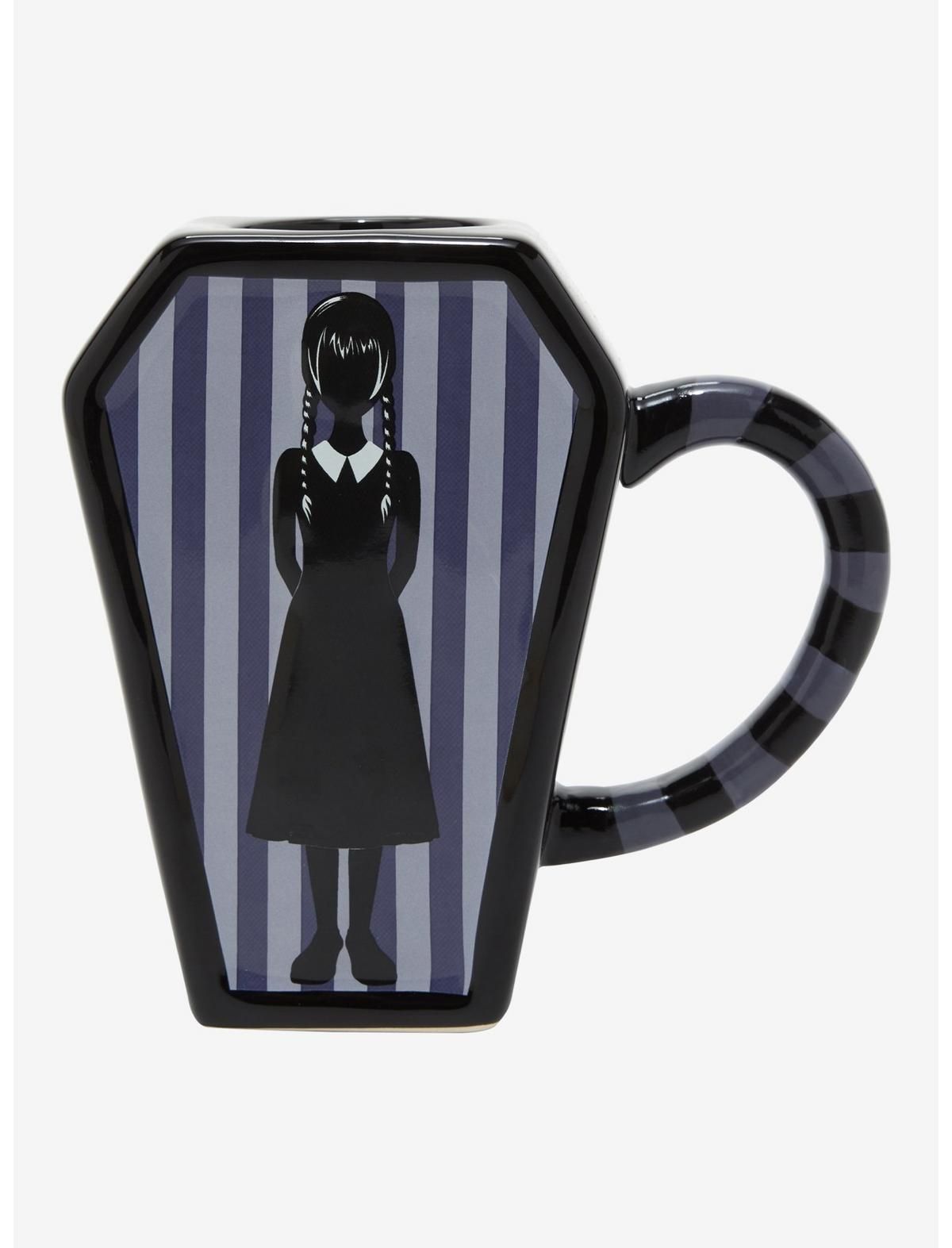 Wednesday Stripe Coffin Sculpted Mug | Hot Topic | Hot Topic
