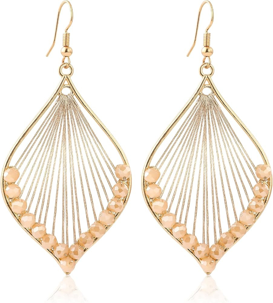 Silver/Gold Boho Dangle Statement Earrings for Women Trendy,Handmade Vintage Dainty Cute Long Dro... | Amazon (US)