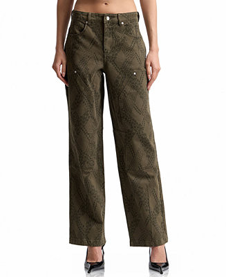 Women's Snake Print Straight Jeans | Macy's