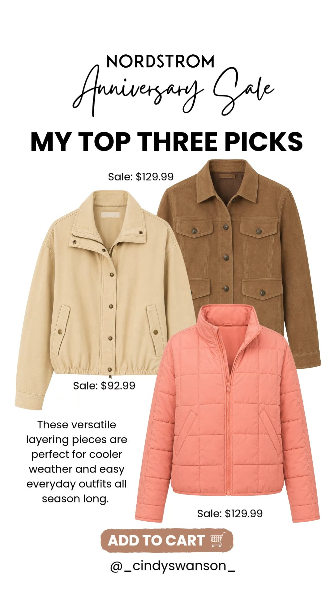 These lightweight fall jackets are all on sale and perfect for layering as the temperatures start to cool. From a casual utility jacket to a classic suede-look shacket and a lightweight quilted puffer, these are versatile pieces you’ll reach for all season long.

💡 LTK MADE EASY
❤️ Heart = Support my posts!
🔖 Save = Get sale & restock alerts
📋 Lists = Keep favorites organized
📲 Share = Send lists and products to a friend. Hello, Christmas List!
💬 Comment = Ask me anything about what I’m wearing.:-) 

 #LTKootd #LTKOver40 #LTKSaleAlert