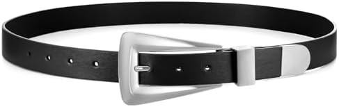 Women's Leather Belts for Jeans Pants Fashion Leather Waist Belt Ladies Dress Belts with Gold/Sil... | Amazon (US)
