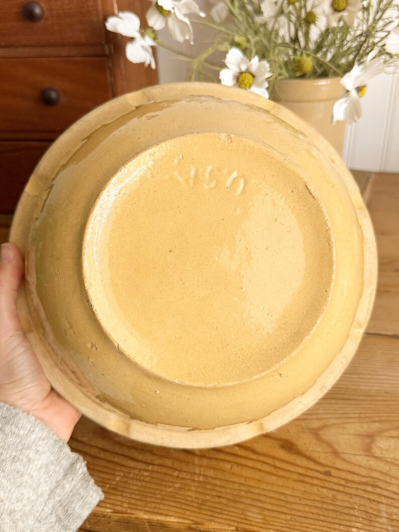 Vintage Mustard Yellow Stoneware Mixing Bowl, Yellowware - Etsy | Etsy (US)