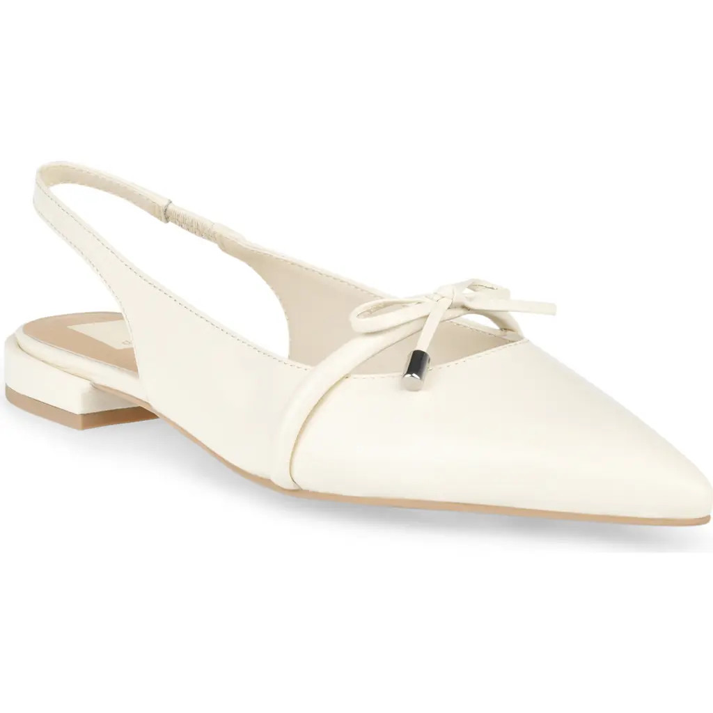 Dolce Vita Payge Pointed Toe Slingback Pump in Off White Crinkle Patent at Nordstrom, Size 9.5 | Nordstrom