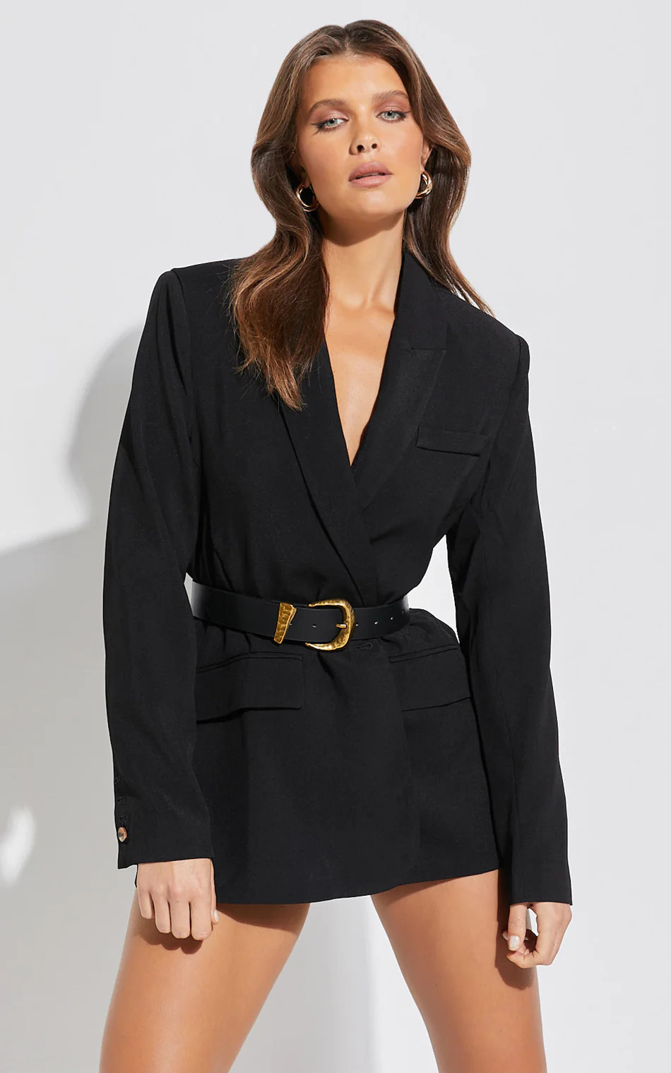 Abbie Belt - Chunky Gold Bucket Belt in Black | Showpo (US, UK & Europe)