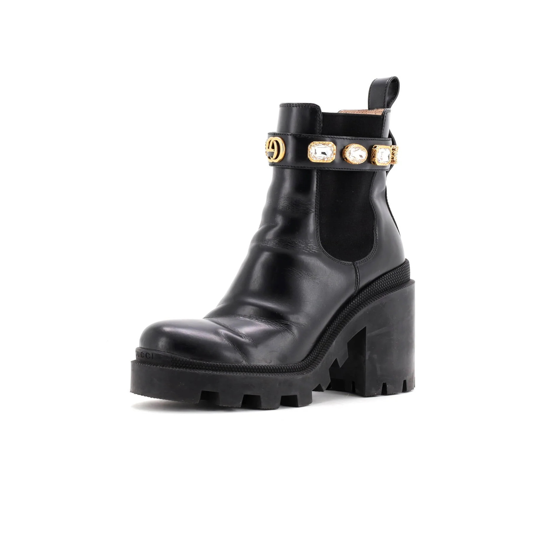 Pre-Loved Gucci Women's Trip Boots Embellished Leather | Zulily