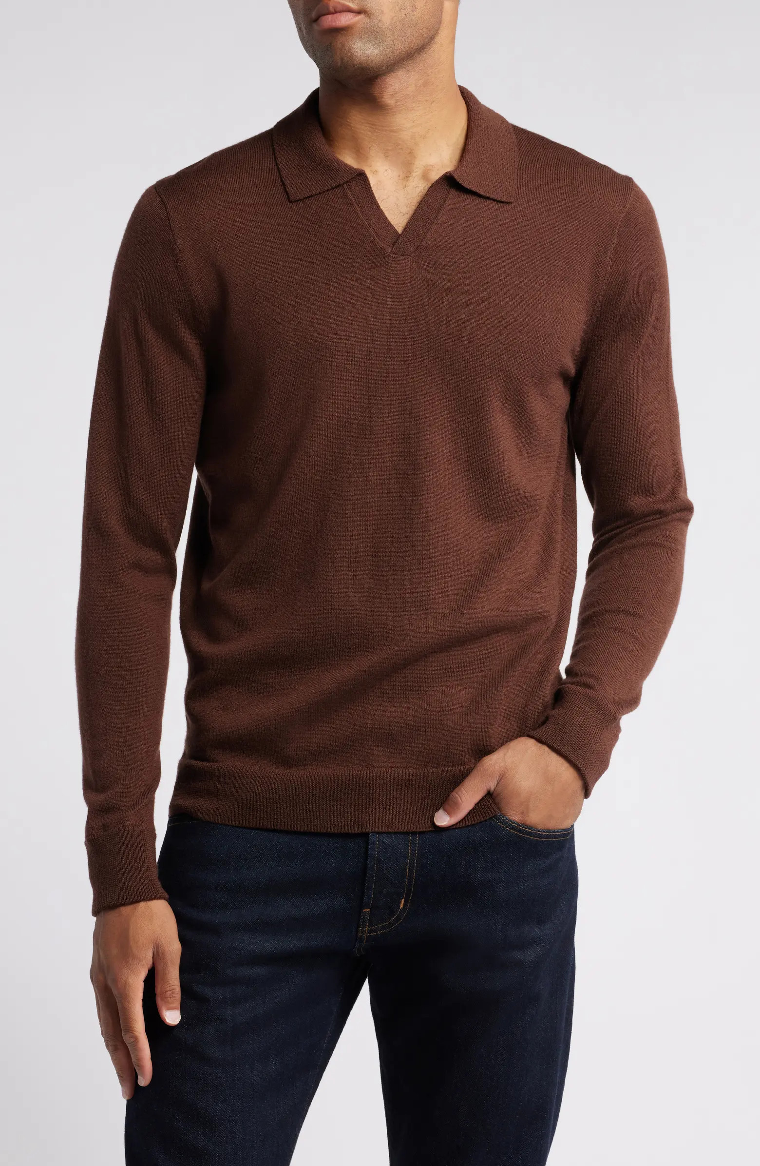 Johnny Collar Long Sleeve Merino Wool Sweater | Nordstrom