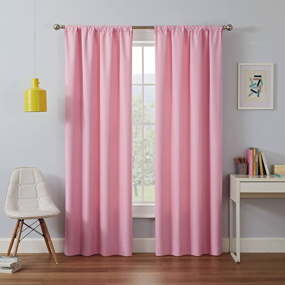 Eclipse Kendall Modern Blackout Thermal Rod Pocket Window Curtain for Bedroom or Living Room (1 P... | Amazon (US)