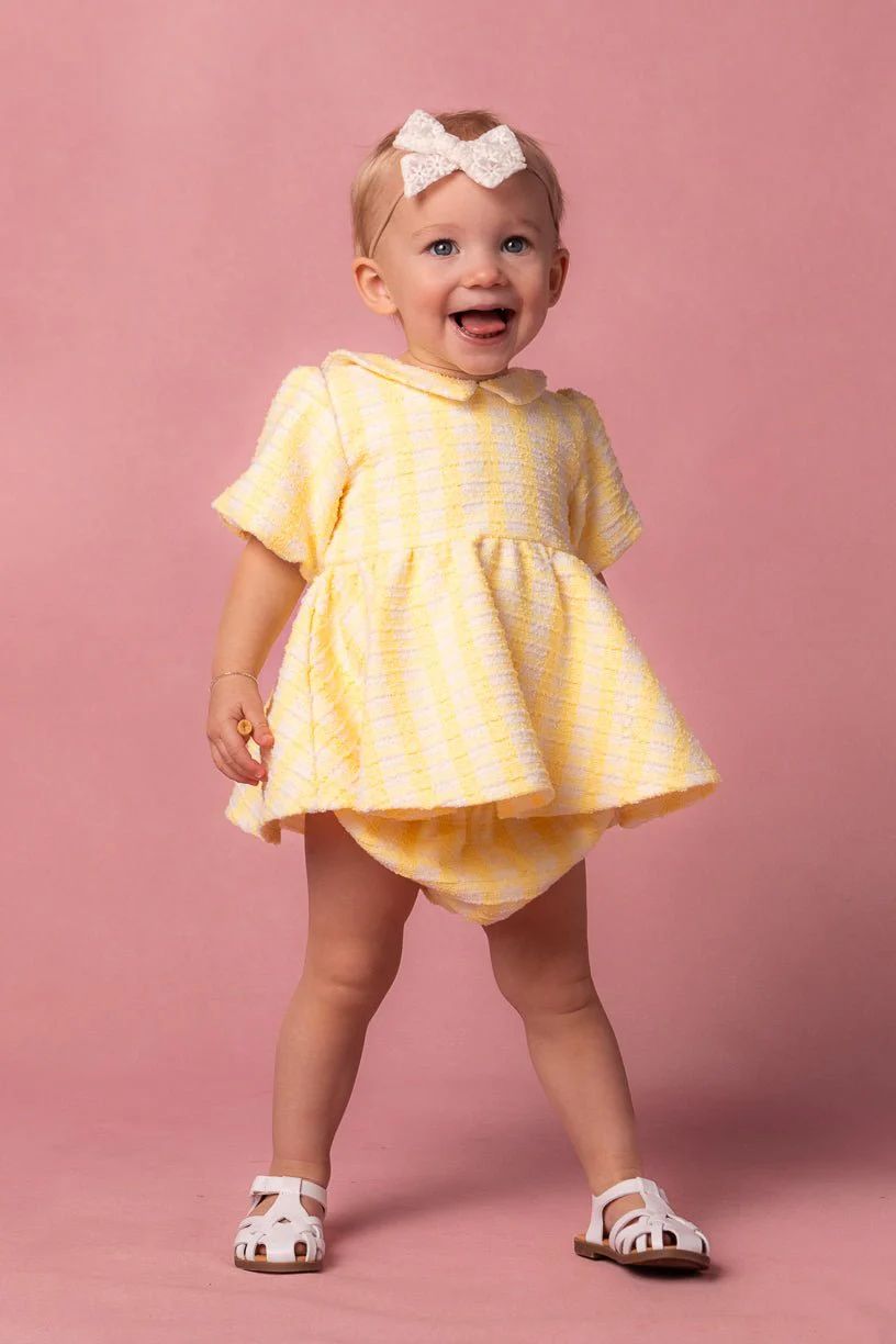 Baby Celine Dress Set in Yellow | Ivy City Co