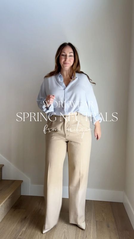 Neutral workwear from @aritzia #aritziapartner 

Fit tips: 
outfit 1: Blazer wearing XL, need L // Blouse tts, L // Pants run small wearing 14 but need even larger so pleats don't pull

Outfit 2: Jacket tts, L // Top size up for larger chest, XL // pants run small, 14

Outfit 3: Blouse size up for larger chest, XL // pants I’m wearing XL but have lots of room should have stayed tts in a large


#LTKmidsize #LTKworkwear #LTKVideo
