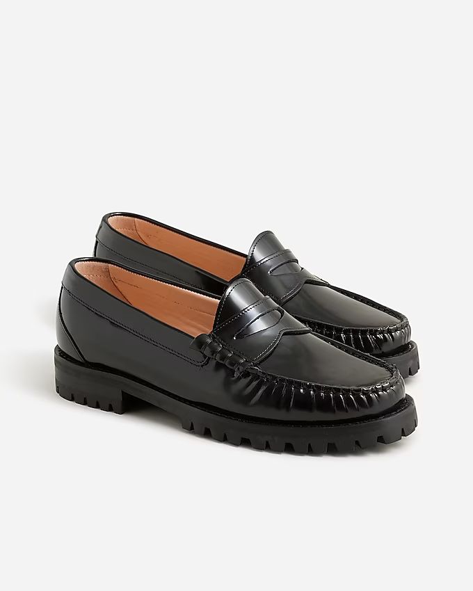 Winona lug-sole penny loafers in spazzolato leather | J.Crew US