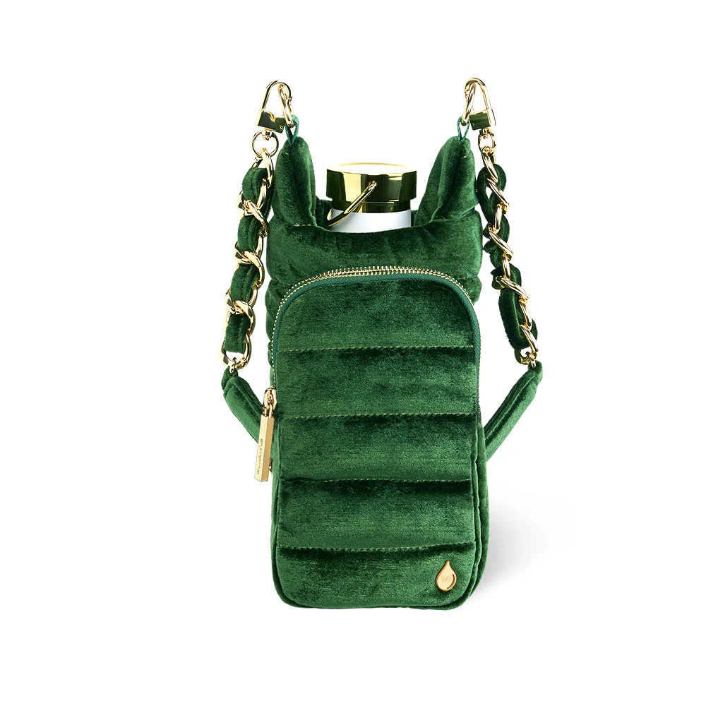 Velvet HydroBag® with Velvet and Gold chain strap- Emerald | WanderFull 