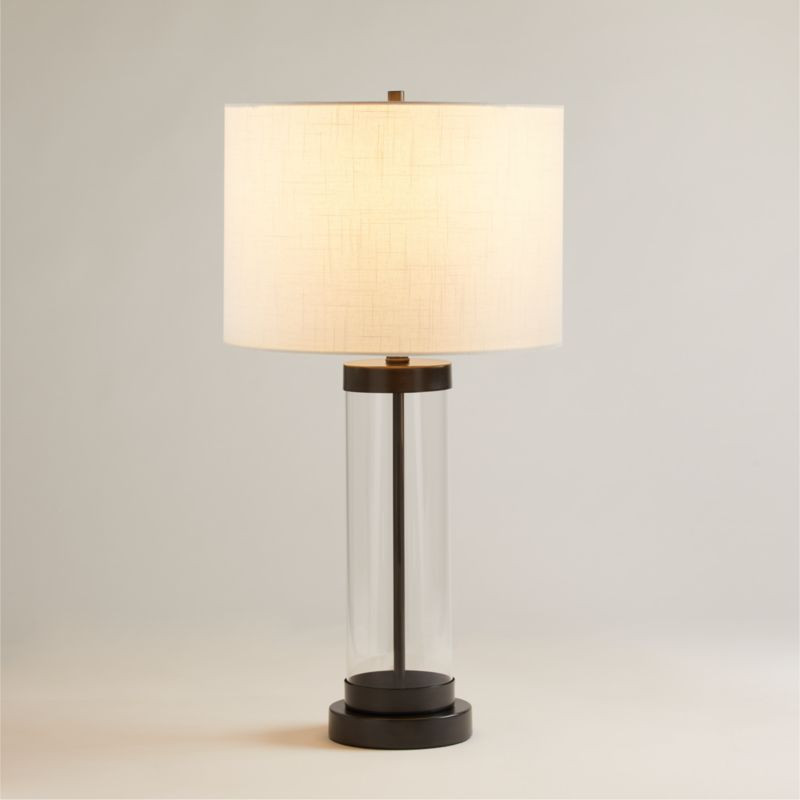 Promenade Small Black Metal Table Lamp with USB Port 27.75" + Reviews | Crate & Barrel | Crate & Barrel