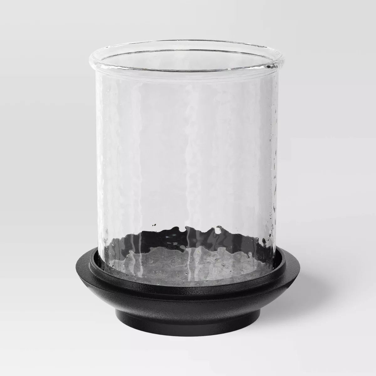 Glass Indoor Outdoor Lantern Candle Holder with Cast Metal Base Black - Threshold™ designed wit... | Target