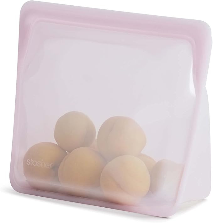 Stasher Platinum Silicone Food Grade Reusable Storage Bag, Pink (Stand-Up Mega) | Reduce Single-Use  | Amazon (US)