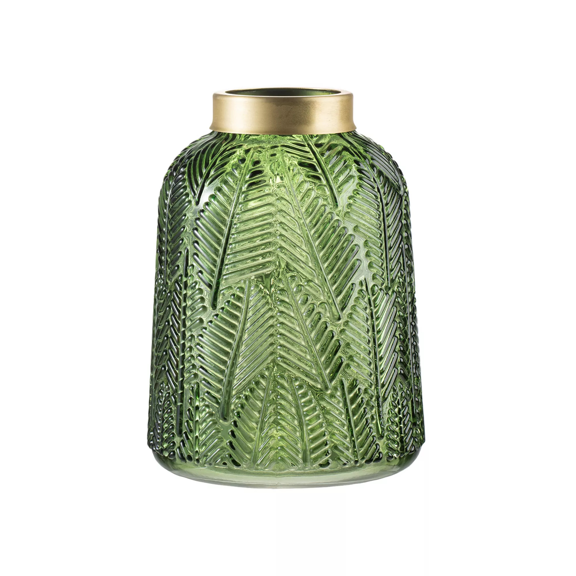 Green & Gold Fern Leaf 8-Inch Glass Vase | Kohl's