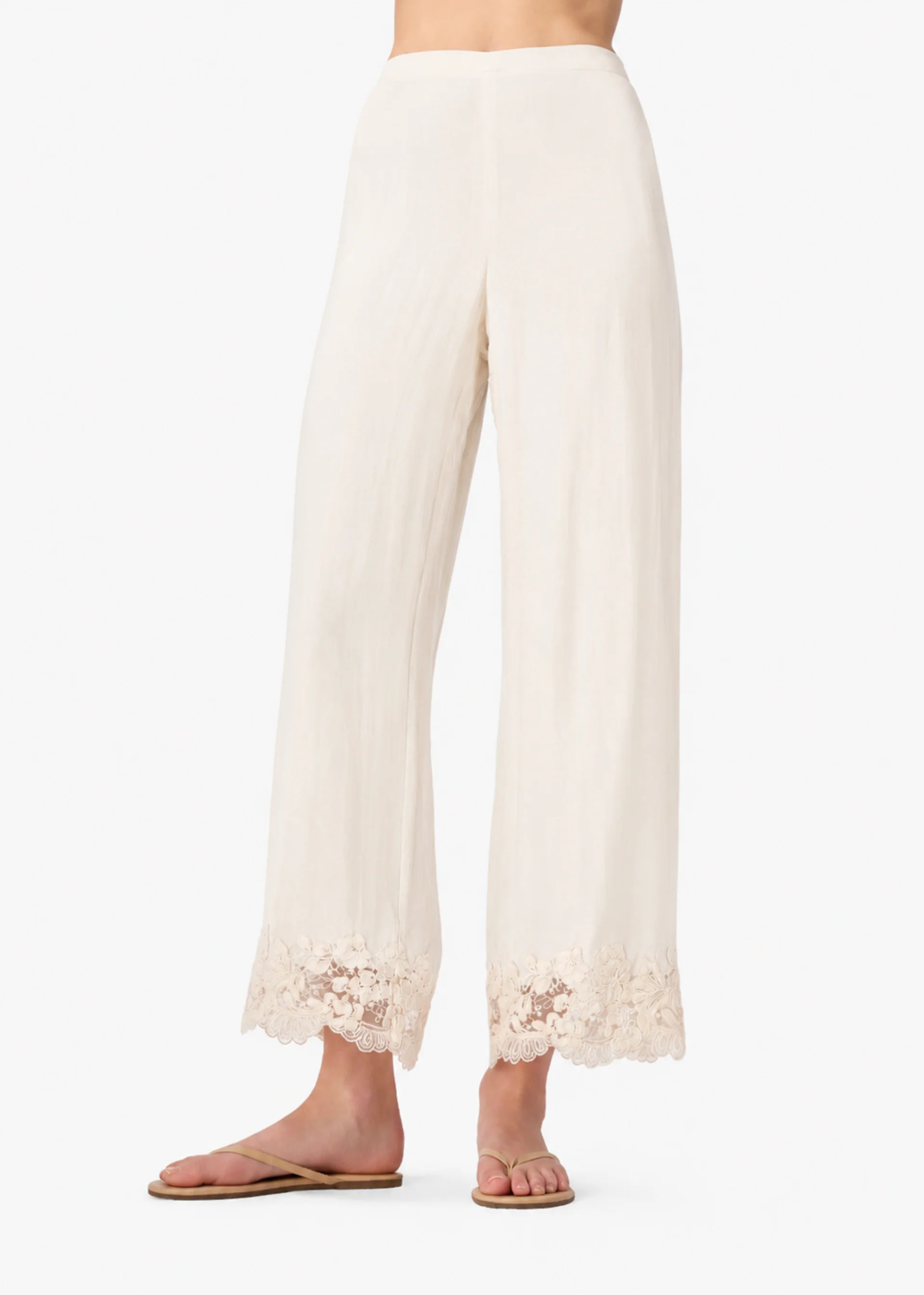 Gilda Silk Pant Bone | CAMI NYC