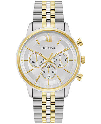 Men's Classic Chronograph Two-Tone Stainless Steel Bracelet Watch 41mm, Created for Macy's | Macys (US)