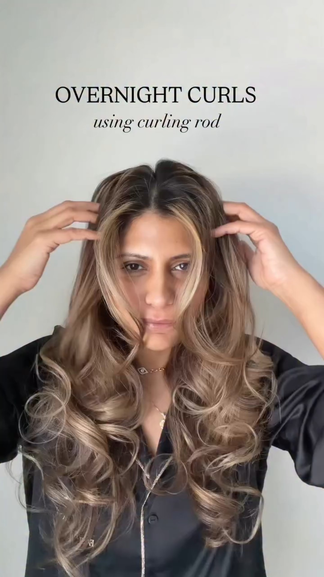 by far the comfiest overnight curl technique I’ve tried! I’m a side sleeper and having my hair up makes it so much easier! 
If you are a back sleeper this technique would still work.
Let me know if you try it 💖😊

@kerastase_official @mykitsch 

products linked in bio @shopmy 

#overnightcurls #curltutorial #bouncyhair #curlingrod #hair