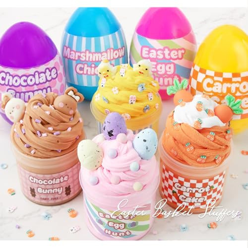 Easter Basket Stuffers - 4 Pack Kit of Eggs Filled with Slime and Charms - Prefilled Eggs with Toys Inside Easter Gifts for Toddlers Teens Girls Boys | Amazon (US)