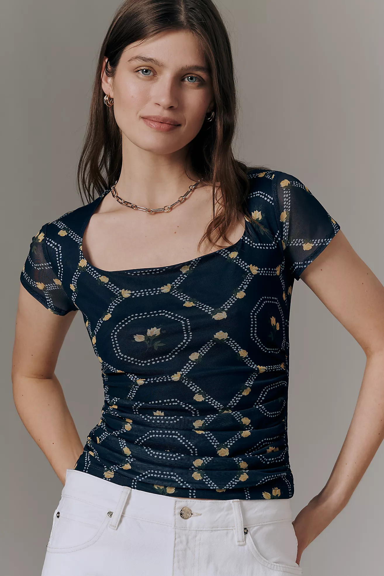 Maeve Short-Sleeve Square-Neck Top | Anthropologie (US)