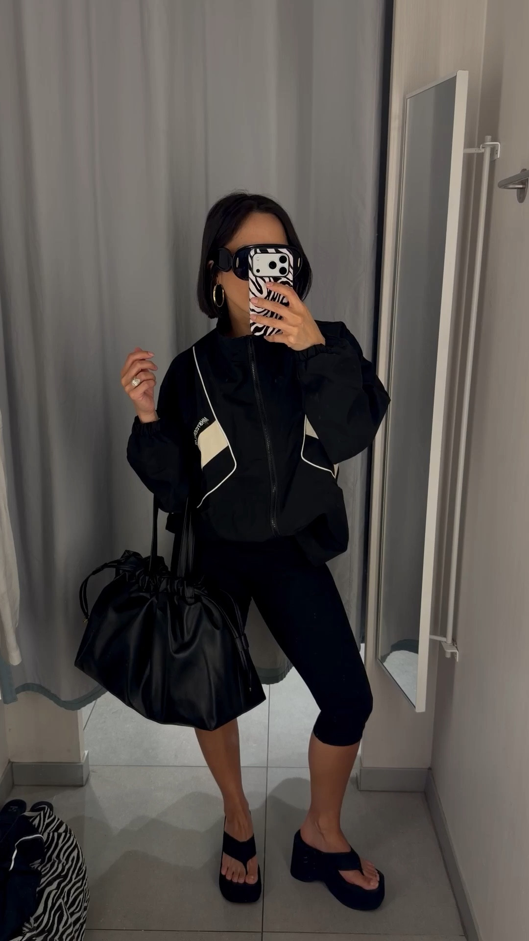 Love a capri look! Wearing size S in the jacket and capris. I own the bag in two colors, so good! Sandals are true to size. 

#LTKootd #LTKPetite #LTKgrwm