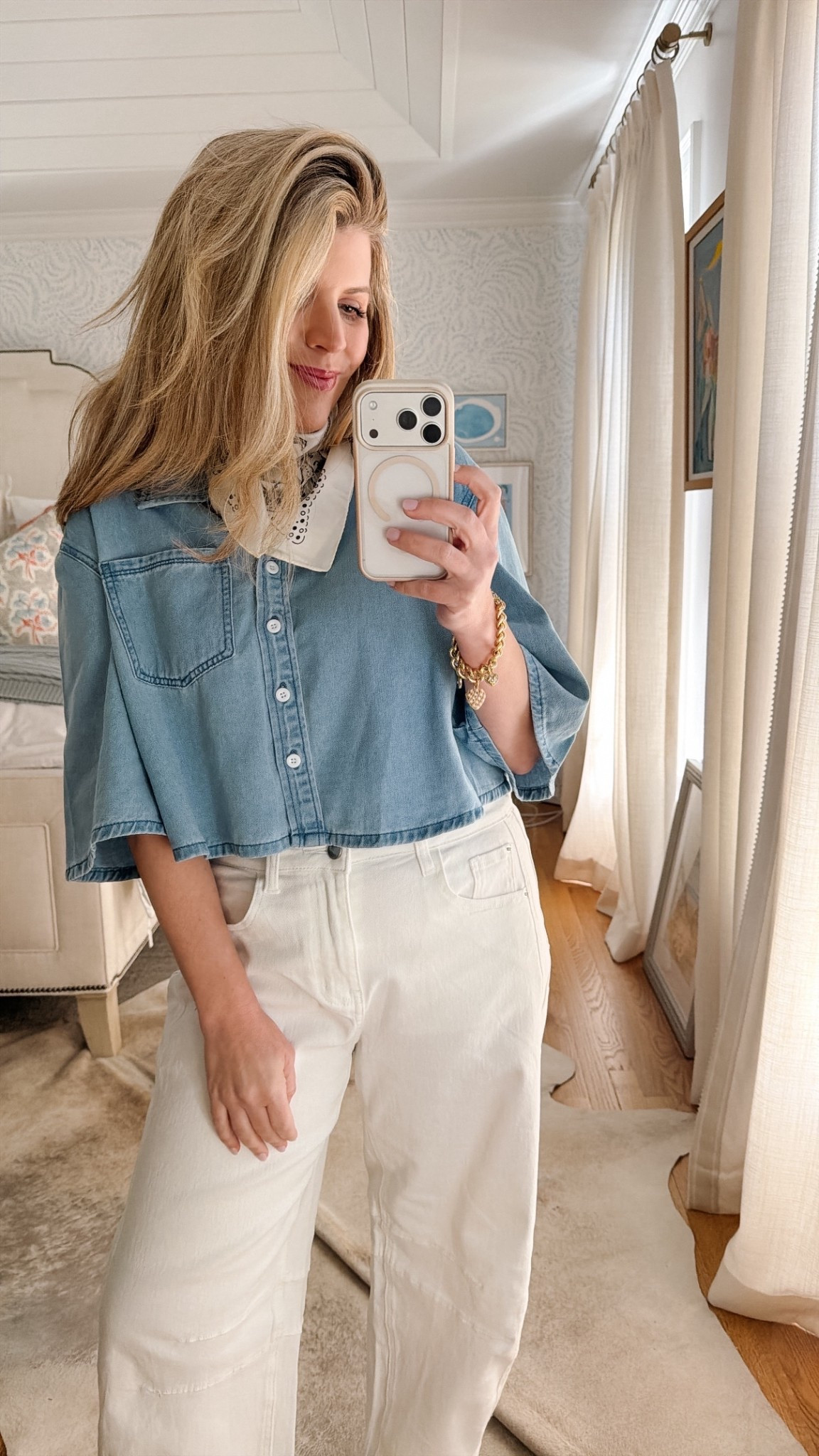 All Amazon + Target shoes! The denim cropped top is so cute - it is a little cropped when you raise your arms so you can always wear a cami under. I’m in a size medium. These are my favorite slight barrel style jeans that I love! I have them in black toon in a size medium! 

#LTKgrwm #LTKmomlife #LTKootd