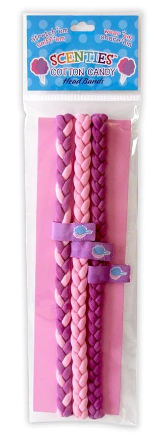 Scen-ties Girls Scented Braided Sports Stretch Headbands, Elastic Hair Bands, Pack of 3 - Cotton ... | Amazon (US)