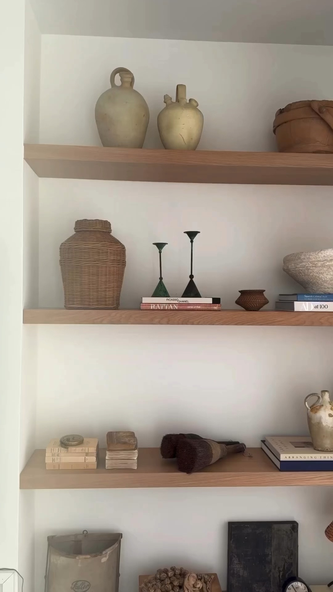 Four super simple tips for shelf styling:

1. Stagger vessels that vary in size and materiality (rattan, wicker, pottery, etc).
2. Stack coffee table books and use bowls that can sit nicely on them.
3. Add unique vintage pieces and objects that draw the eye and add character.
4. Add artwork and family photos for a personal touch. 

Have fun with it! The shelves should have pieces that resonate with you and make you happy! There is no one way to do it or a right way. And if you’re like me, I’m constantly switching things out and switching things around because it’s what I enjoy. 🙃🙃🙃

#LTKSeasonal #LTKHome