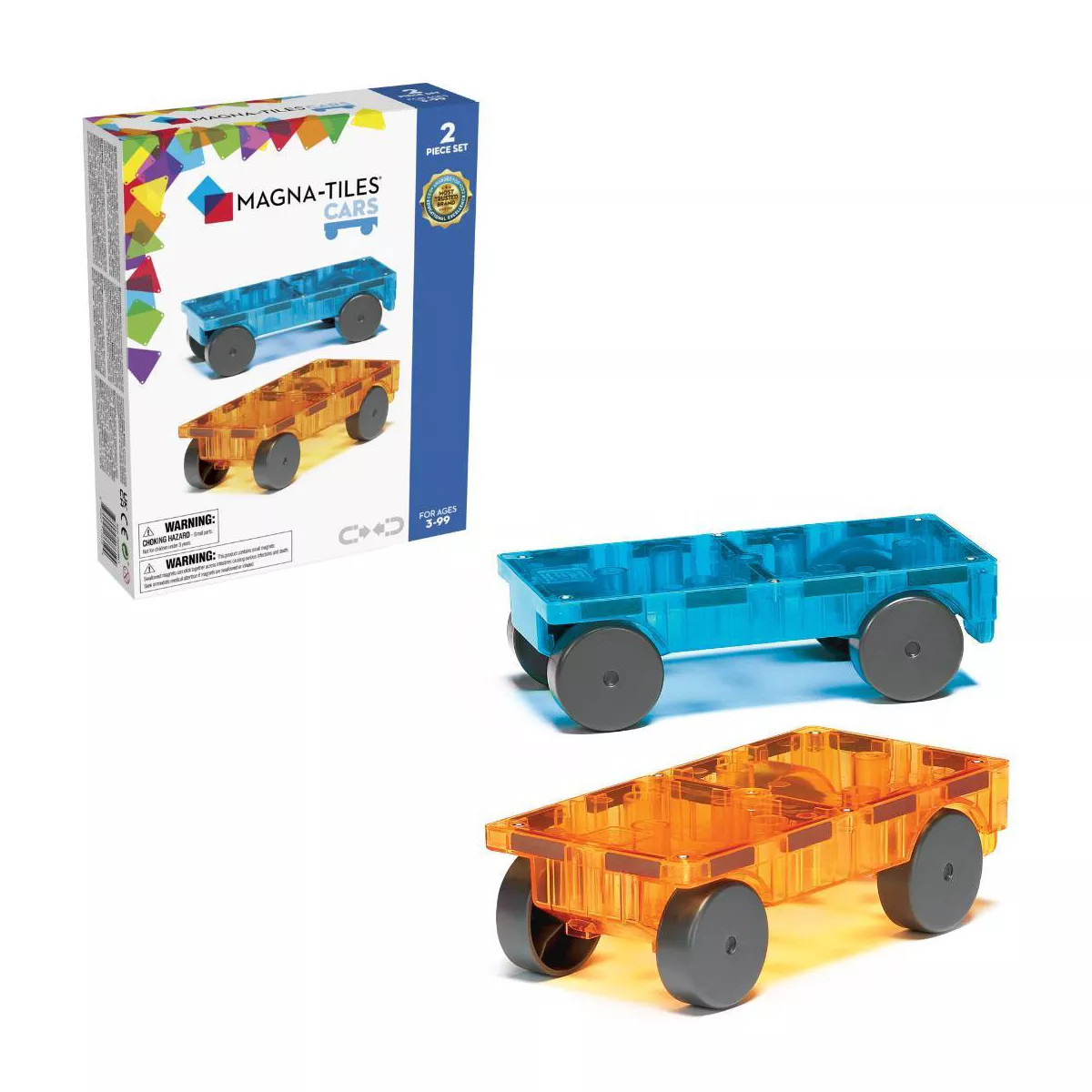 MAGNA-TILES Cars 2pc Expansion Set: Blue & Orange | Target