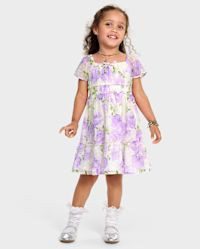 Baby And Toddler Girls Mommy And Me Floral Chiffon Ruffle Dress - white | The Children's Place