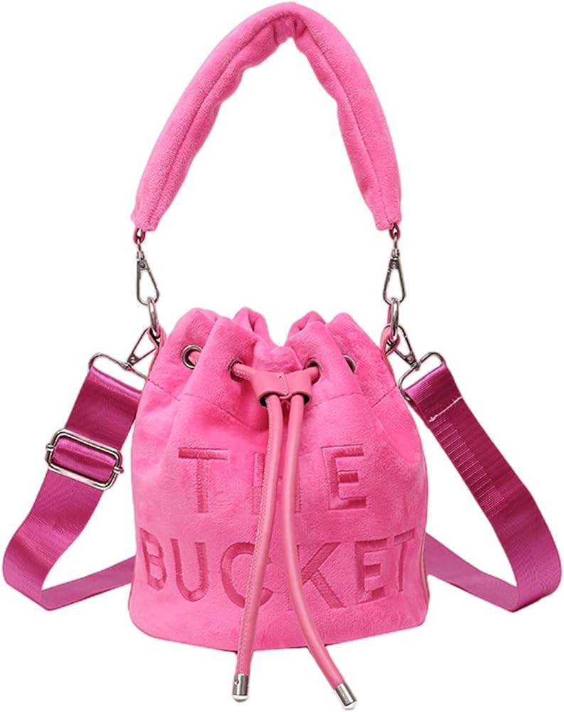Velvet Bucket Cross body Bags for Women Drawstring Designer Shoulder Handbags Purses | Amazon (US)