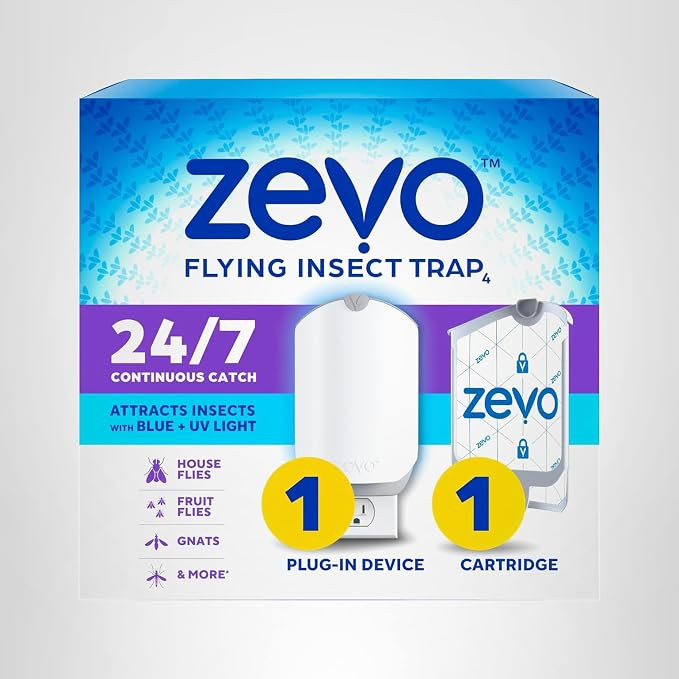 Zevo Flying Insect Trap & Cartridge - Plug in Fly Trap & Indoor Bug Catcher for Gnats, House & Fr... | Amazon (US)