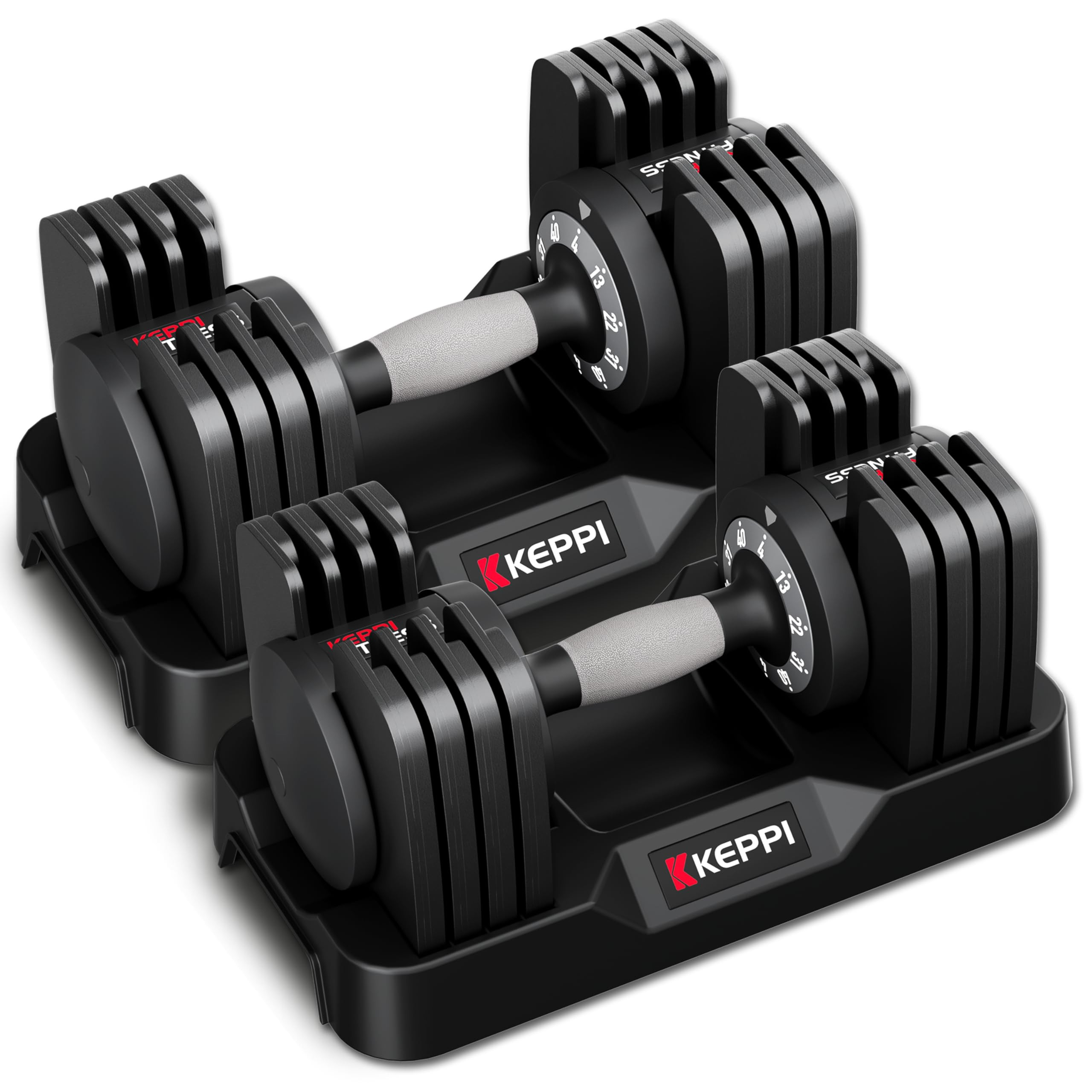 Keppi Adjustable Dumbbells Set, 25lb/40lb/55lb/60lb Dumbbells with Anti-Slip Metal Handle for Exe... | Amazon (US)