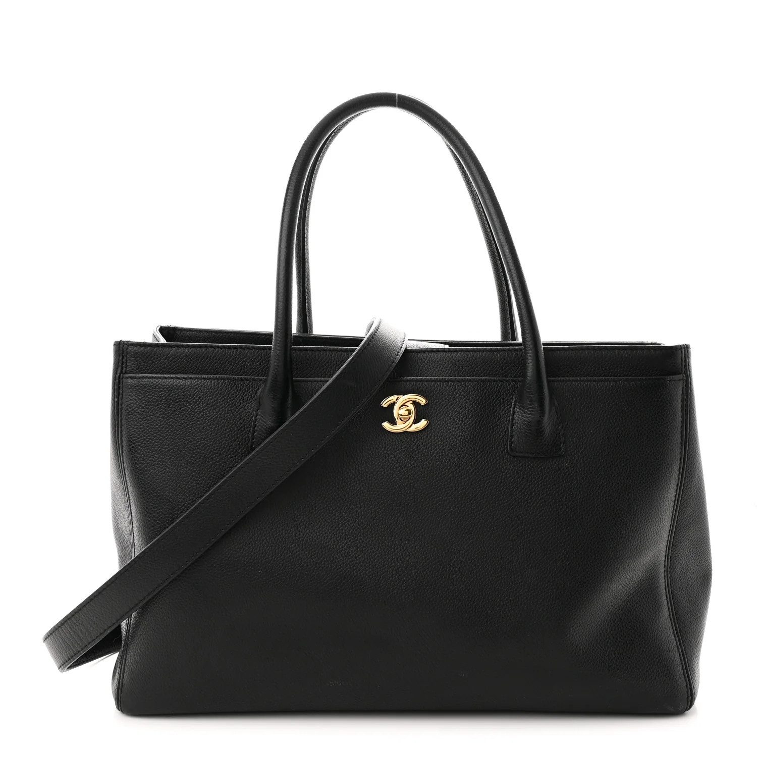 Chanel Calfskin Cerf Executive Shopper Tote Black 1739783 | FASHIONPHILE (US)