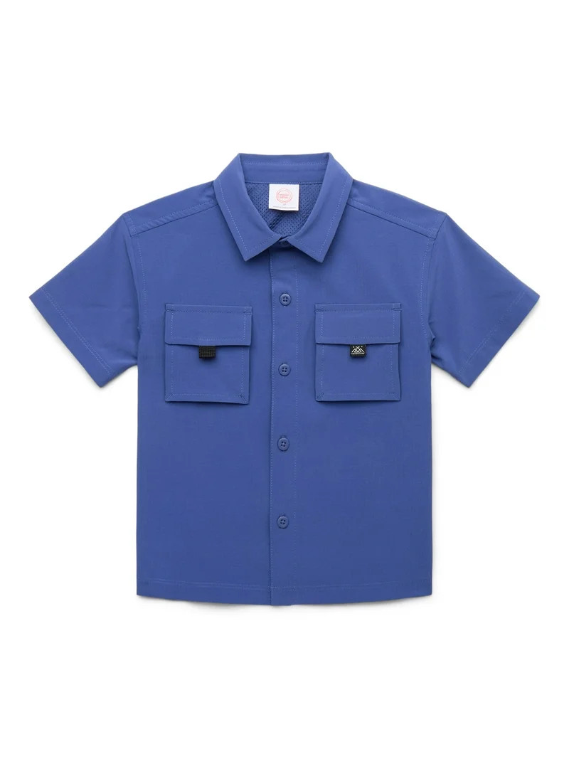 Wonder Nation Toddler Boy Adventure Button Down Short Sleeve Shirt, Sizes 12M-5T | Walmart (US)