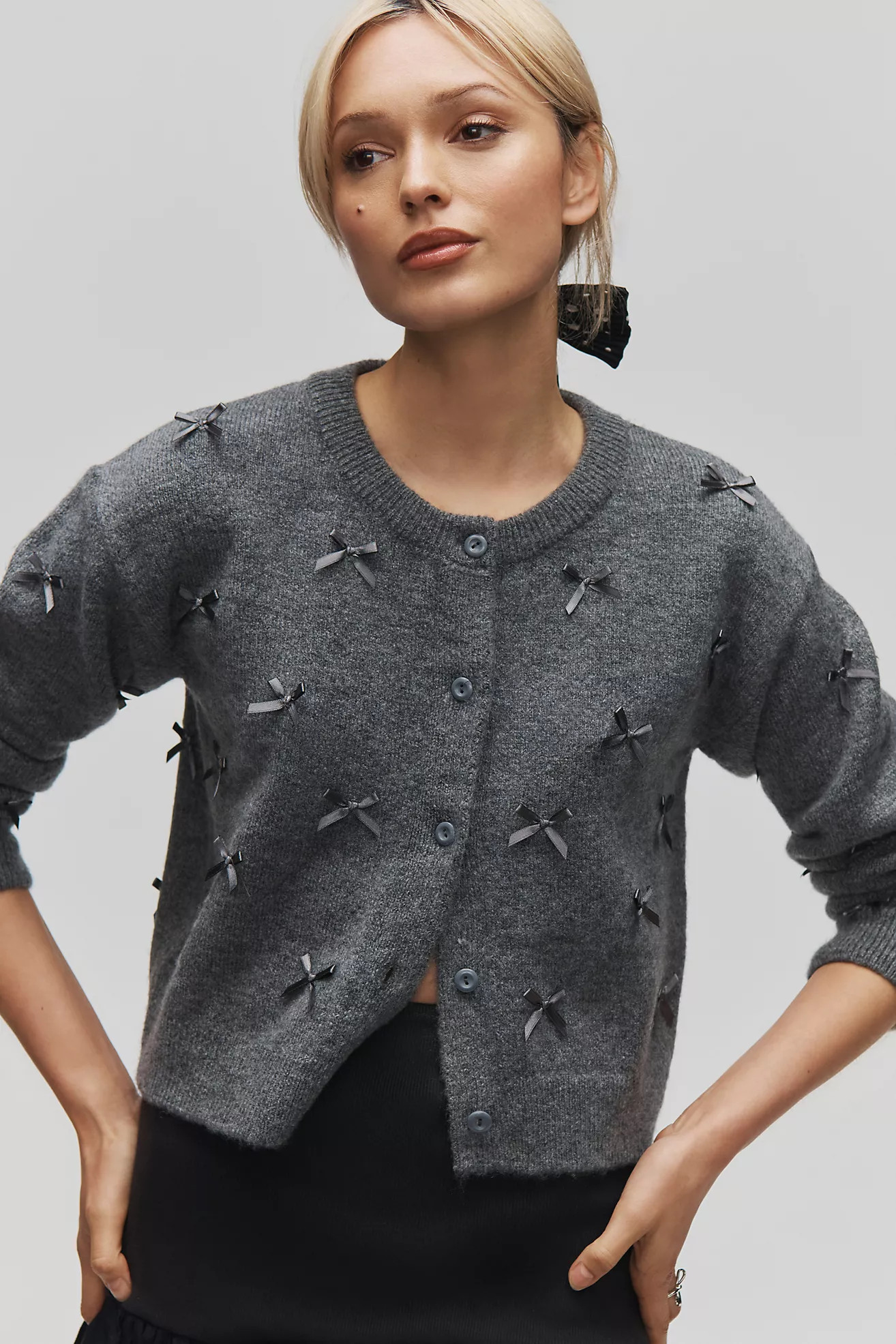 Maeve 3D Mini Bow Cardigan Sweater | Anthropologie (US)