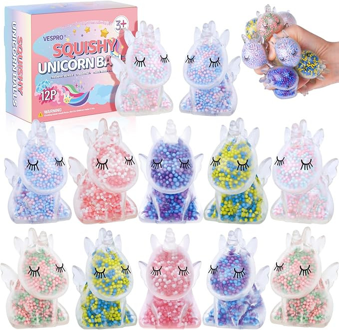 12 Pack Fidget Stress Balls for Kids Adults, Tactile Fidget Squeeze Toy | Bulk Squishy Squeeze Ba... | Amazon (US)