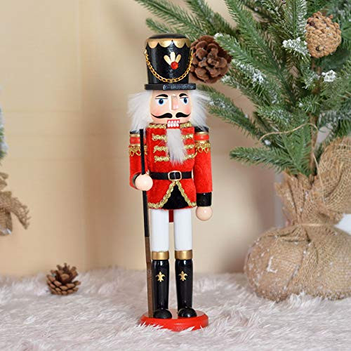Christmas Wooden Nutcracker Ornaments, 12" Traditional King and Soldier Figurine Display Set, Fes... | Amazon (US)