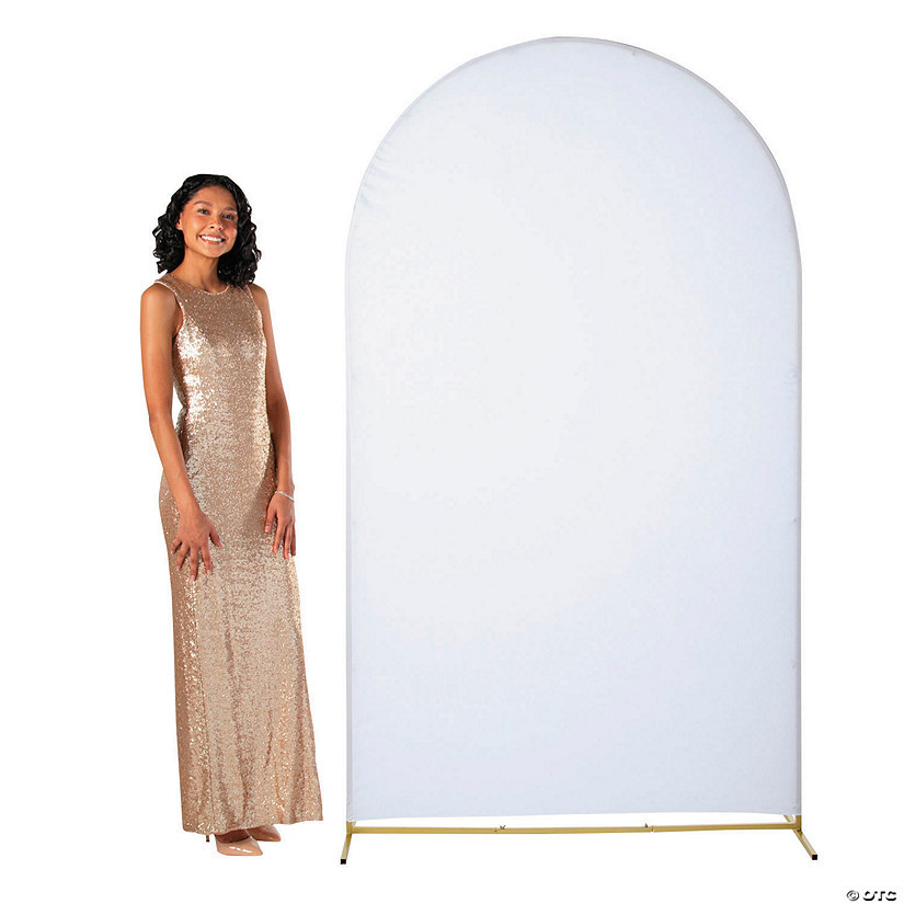 7 ft. Rounded Goldtone Arch with Fabric Cover Kit - 2 Pc. | Oriental Trading Company
