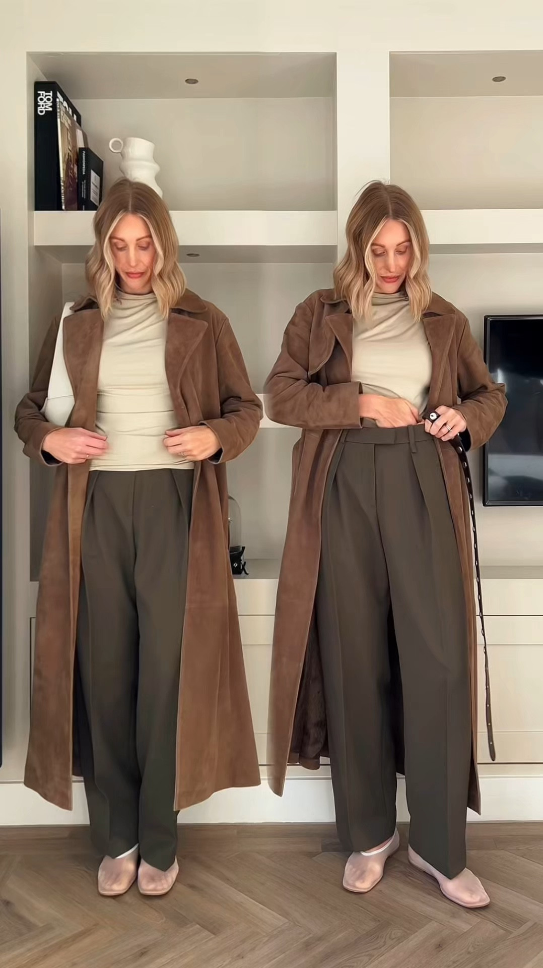 Wearing vs styling my Marks & Spencer suede trench coat, which is sold out online but I have found a pre loved one on EBay for £200 cheaper in the same size I am wearing (uk 12) I went up a size for a more relaxed fit I’m a uk 10 on top and 5 ft 8. This suede coat gives me all of The Row vibes! #preloved #suede #trenchcoat #ebay 

#LTKwinter #LTKuk #LTKeurope