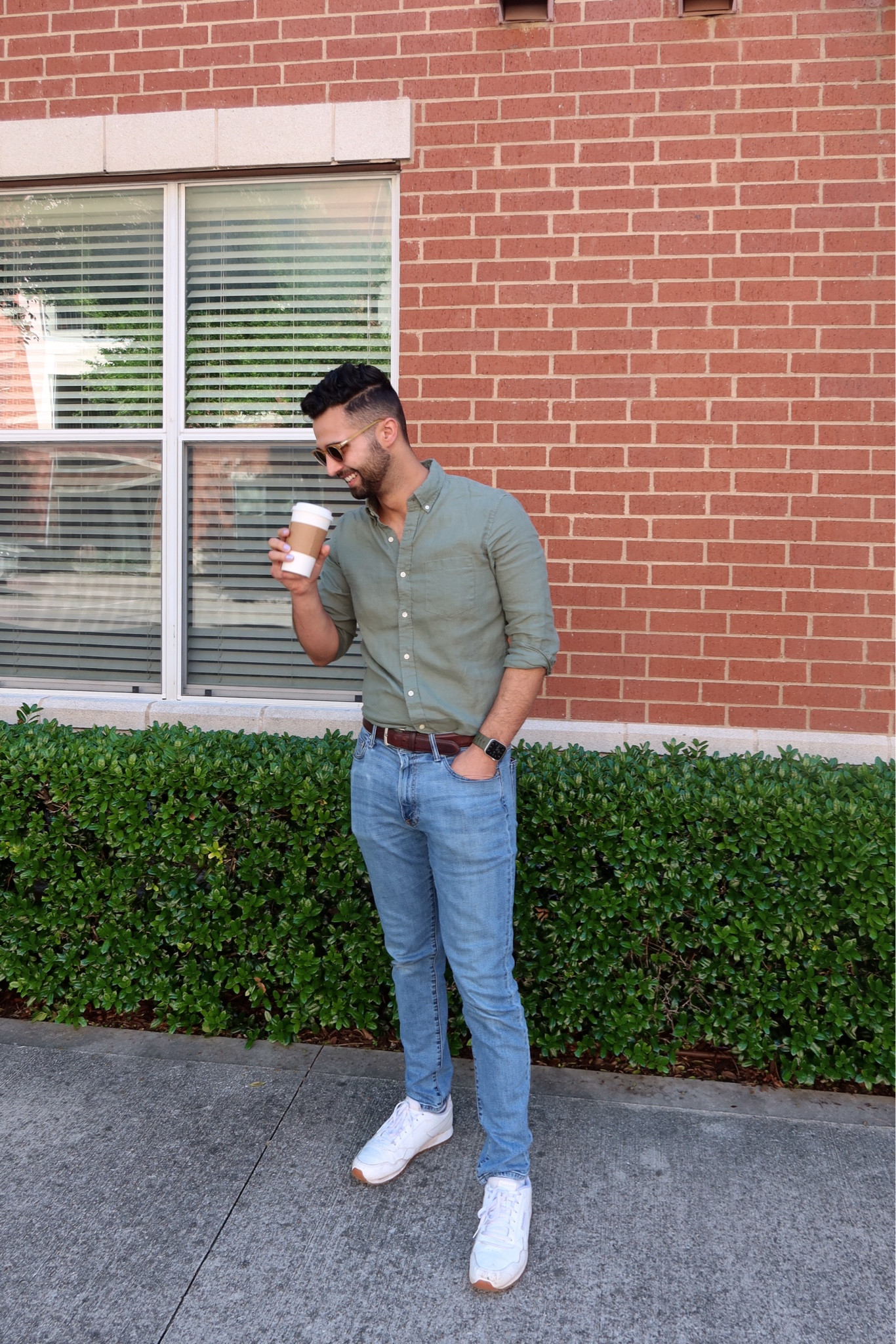 Men’s spring outfit 
Men’s work outfit 
Men’s Jcrew shirt 
Men’s Abercrombie jeans
Men’s Reebok shoes 

#LTKmens