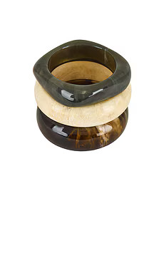 Jordan Road Mallorca Bangle Set in Swirled Cream, Green, & Brown from Revolve.com | Revolve Clothing (Global)