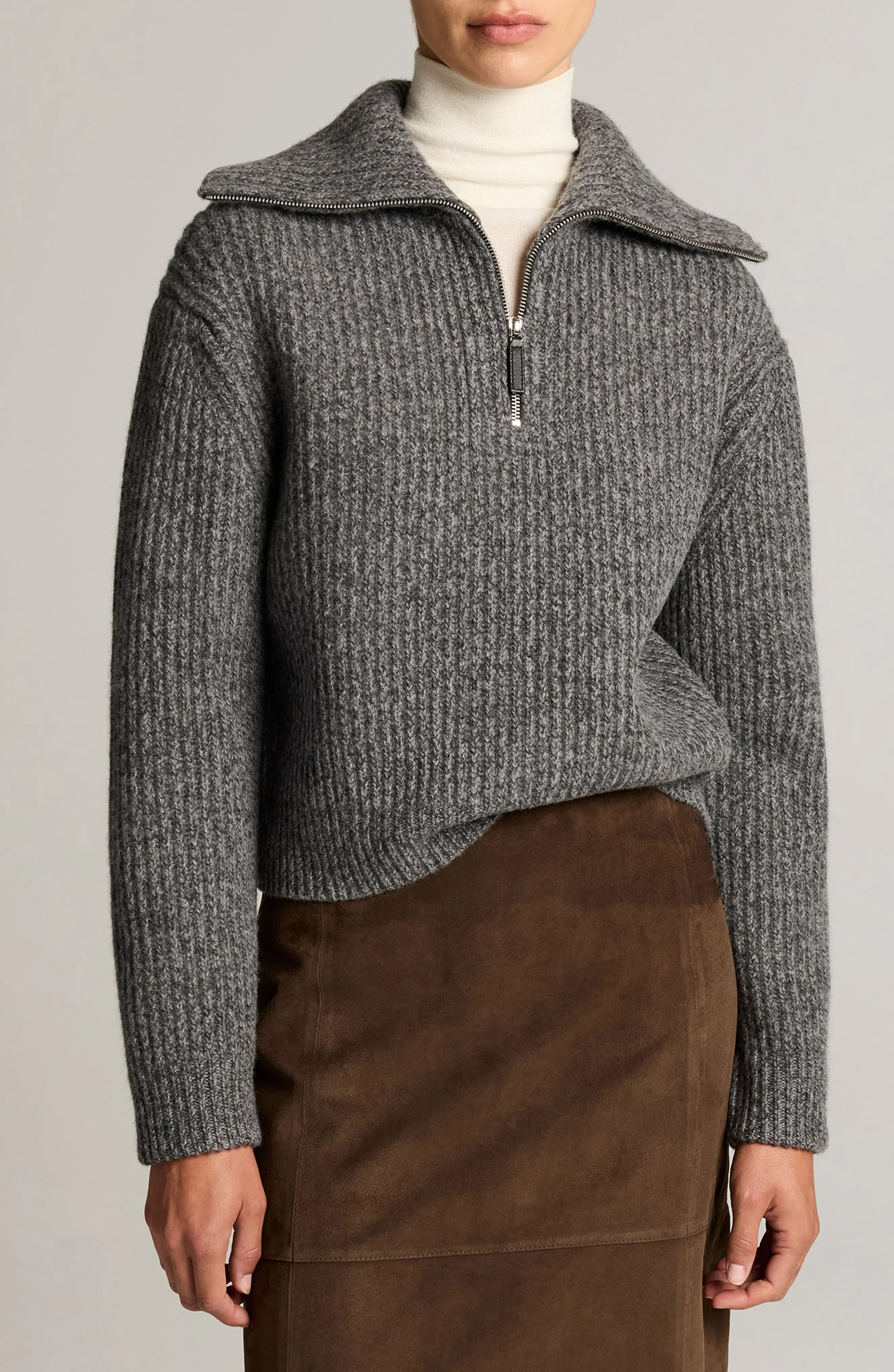 Vince Sailor Collar Half Zip Sweater (Women) | Nordstrom | Nordstrom