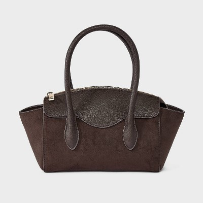 Faux Suede Small Winged Satchel - A New Day™ Brown | Target