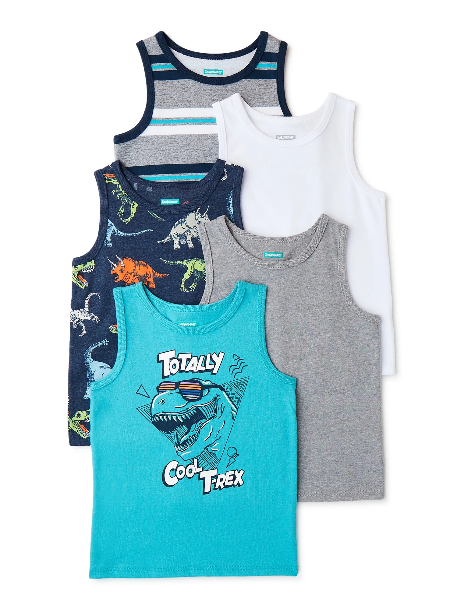 Garanimals Baby and Toddler Boys’ Tank Top Multipack, 5-Pack, Sizes 12M- 5T | Walmart (US)