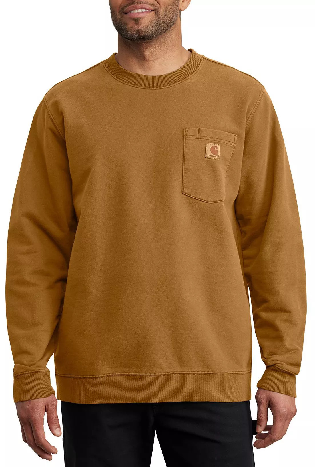 Carhartt Men's Garment Dye Crew Sweatshirt, Medium, Carhartt Brown | DICK'S Sporting Goods