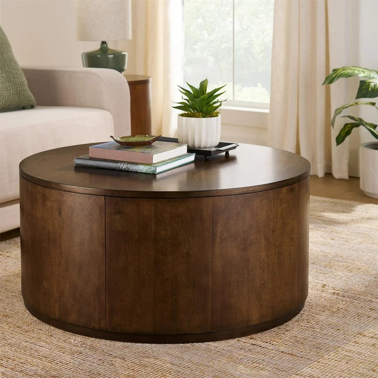 Better Homes & Gardens Miller Drum Coffee Table, Walnut | Walmart (US)